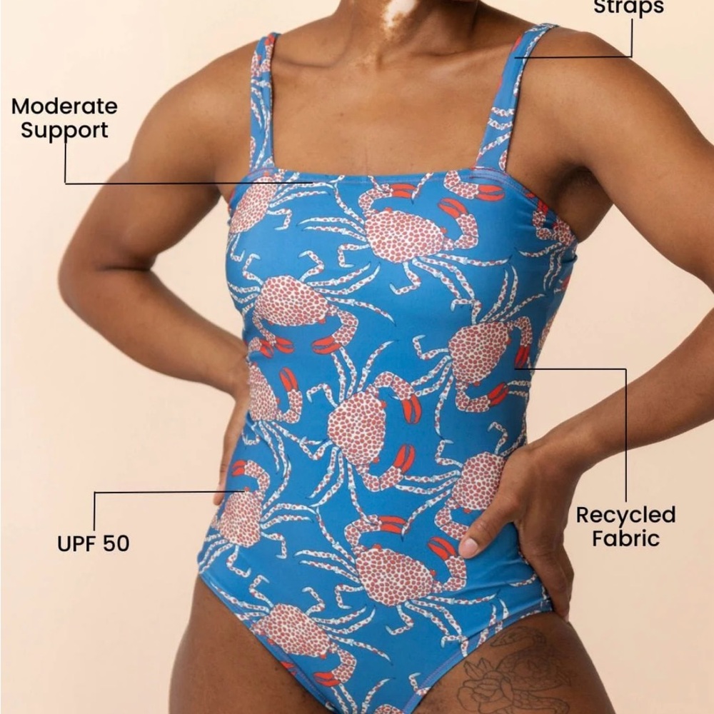 Nani Chesapeake Bay Harbor One Piece Swimsuit with adorable crab print - Picture 3 of 12